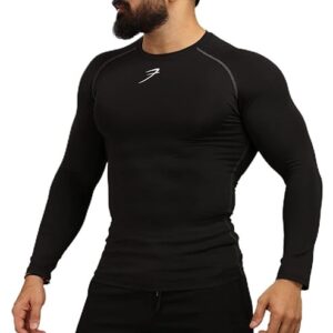 FUAARK Men’s Full Sleeve Compression T-Shirt – Athletic Base Layer for Fitness, Cycling, Training, Workout, Tactical Sports Wear