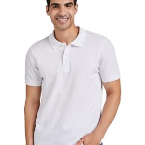 Amazon Brand – Symbol Men’s Solid Cotton Rich Polo T Shirt | Collar Tshirts | Half Sleeves | Plain-Regular Fit